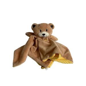 Kane Miller Cuddle Bear Brown Yellow Lovey Soother Gingham Heart Toy Baby Plush